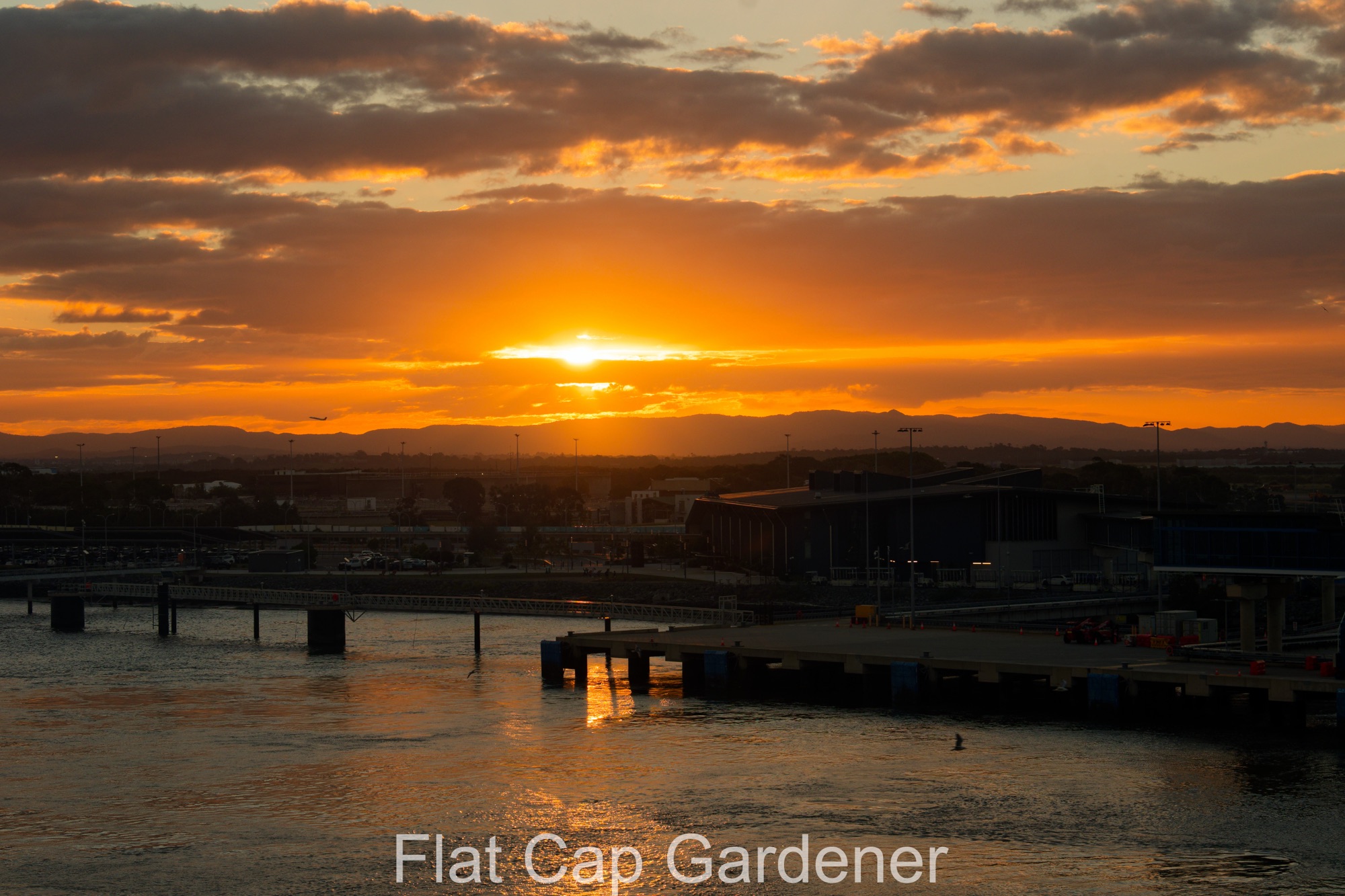 Sunset leaving Brisbane, Queensland